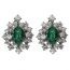 Damiani earrings made of 18K white gold with diamond and emerald
