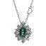 Damiani necklace made of 18K white gold with diamond and emerald