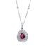 Damiani chain with pendant made of 18K white gold with diamond and ruby