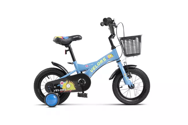 Bicicleta Copii 2-4 ani Velors V1201B 12", Albastru/Verde 1