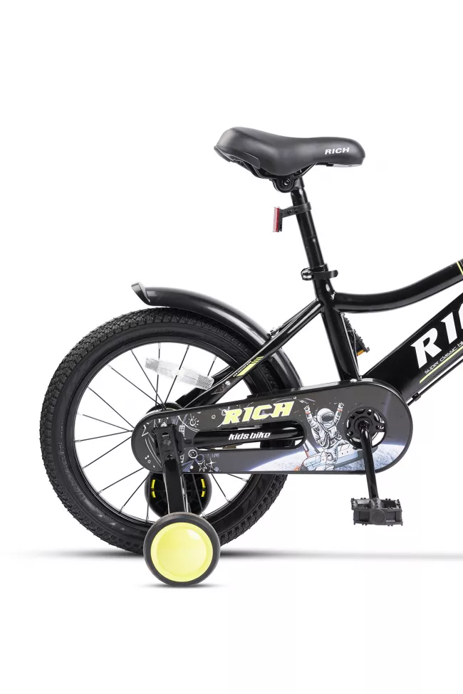 Bicicleta Copii 3-5 ani Rich R1405A 14", Negru/Verde 4