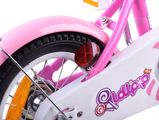 Bicicleta Copii 4-6 ani, Roti 16 Inch, Roti Ajutatoare, ChipMunk  CMO1602C, Roz cu Design Alb - RESIGILATA 5