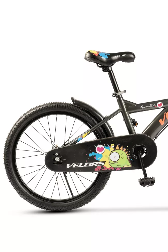 Bicicleta Copii 7-10 ani Velors V2001B 20", Negru/Portocaliu 4