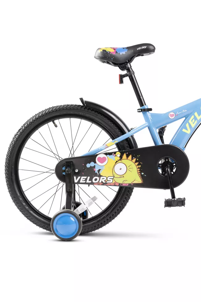 Bicicleta Copii 7-10 ani Velors V2001B 20", Albastru/Verde 4