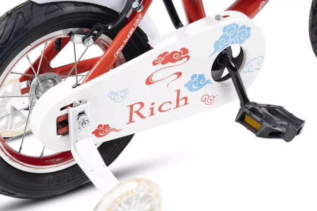 Bicicleta Fete 2-4 ani Rich Baby R1208A 12", Rosu/Alb 4
