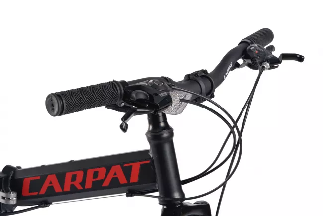 Bicicleta MTB-Folding CARPAT C2668C, Schimbator Saiguan 21 Viteze, Cadru Otel, Roti 26 Inch, Frane pe Disc, Negru/Rosu 5
