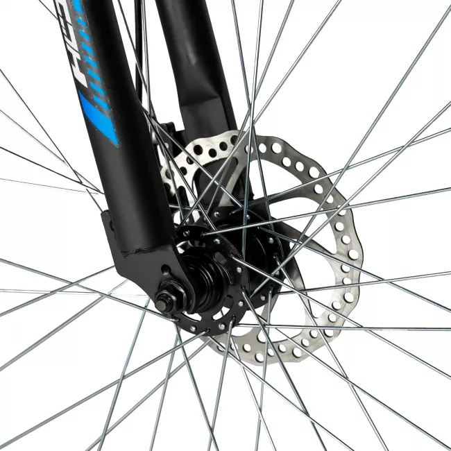 Bicicleta MTB-FS, Saiguan Revoshift 18 Viteze, Roti 27.5 Inch, Frane pe Disc, RICH R2750D, Cadru Negru cu Design Albastru 8