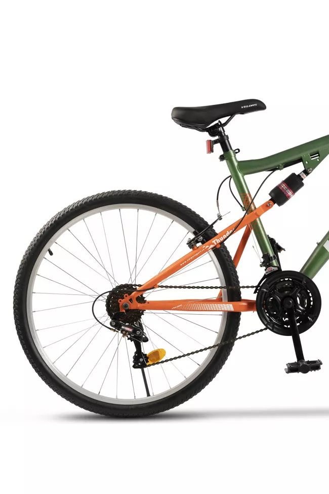 Bicicleta MTB-FS Velors Thunder V26205B 26", Verde/Portocaliu 4