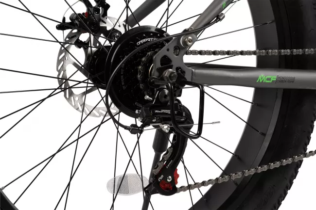 Bicicleta MTB-Full Suspension Fat-Bike Velors Jupiter V26309G 26", Gri/Verde 5