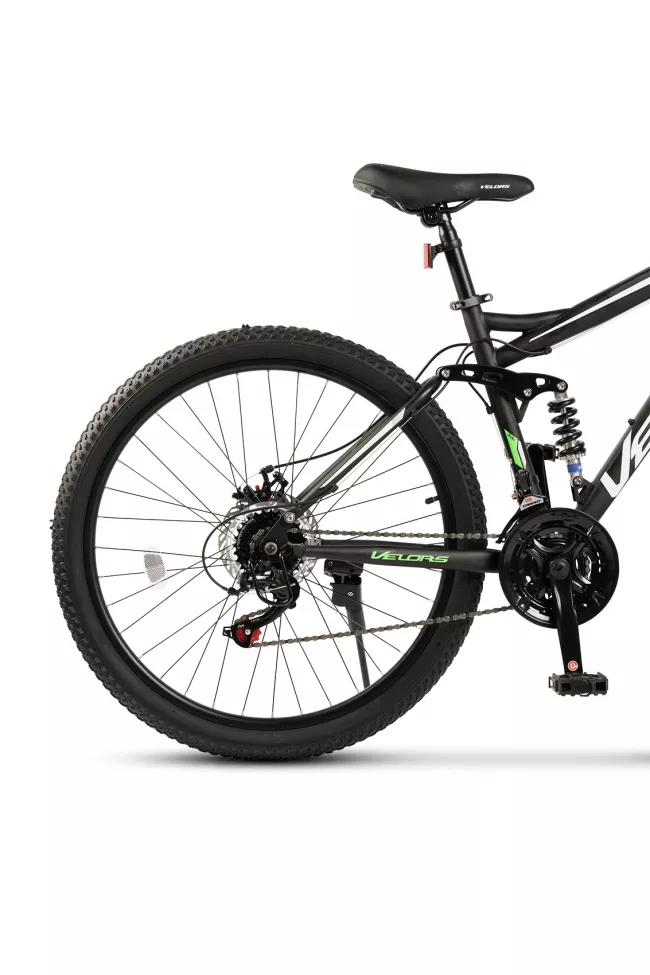 Bicicleta MTB Full-Suspension Velors Earth V2660G 26", Negru/Alb/Verde 4