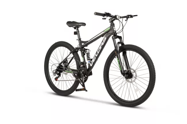 Bicicleta MTB Full-Suspension Velors Earth V2660G 26", Negru/Alb/Verde 2