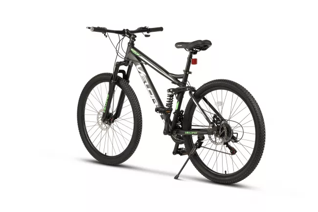 Bicicleta MTB Full-Suspension Velors Earth V2660G 26", Negru/Alb/Verde 3