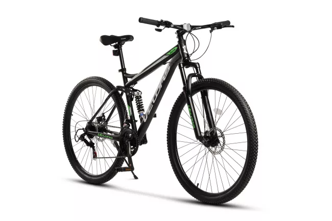 Bicicleta MTB Full-Suspension Velors Earth V2960G 29", Negru/Alb/Verde 2