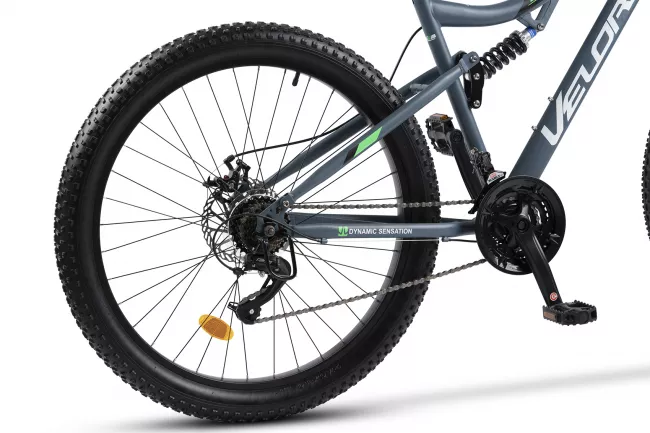 Bicicleta MTB-Full Suspension Fat Bike Velors Innovation V27304A 27.5", Gri/Alb/Verde 5