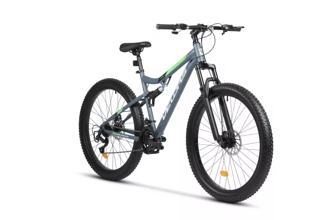 Bicicleta MTB-Full Suspension Fat Bike Velors Innovation V27304A 27.5", Gri/Alb/Verde 2