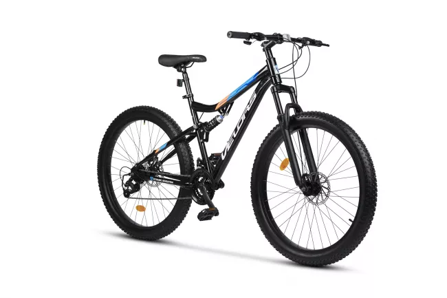 Bicicleta MTB-Full Suspension Fat Bike Velors Innovation V27304A 27.5", Negru/Alb/Portocaliu 2
