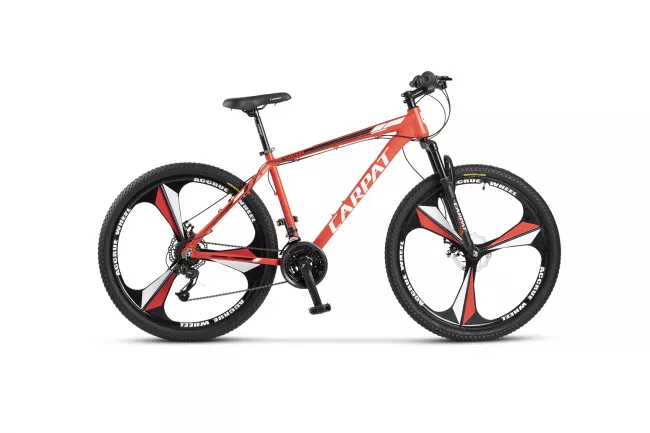 Bicicleta MTB-HT Carpat C2799M, Manete Shimano Rotative, Jante Magneziu, Roti 27.5 inch, Cadru Aluminiu, Frane pe Disc fata/spate, Rosu/Alb/Negru 1
