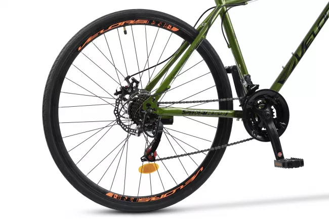Bicicleta MTB-HT, Velors V27305A, Schimbator Shiming TZ, 21 Viteze, Roti 27.5 Inch, Frane pe Disc, Verde/Negru 5