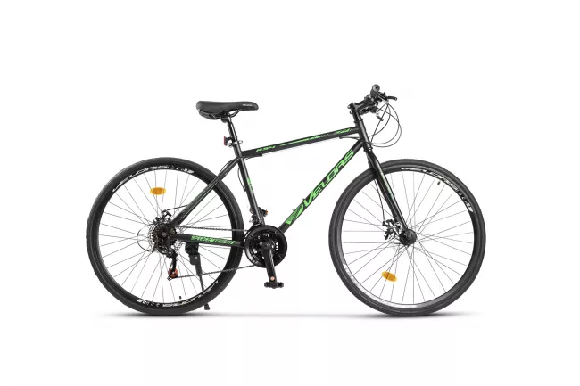 Bicicleta MTB-HT, Velors V27305A, Schimbator Shiming TZ, 21 Viteze, Roti 27.5 Inch, Frane pe Disc, Negru/Verde - RESIGILATA 1