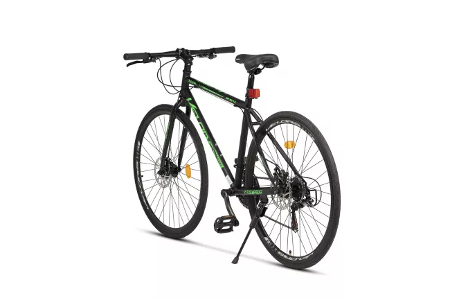 Bicicleta MTB-HT, Velors V27305A, Schimbator Shiming TZ, 21 Viteze, Roti 27.5 Inch, Frane pe Disc, Negru/Verde - RESIGILATA 3