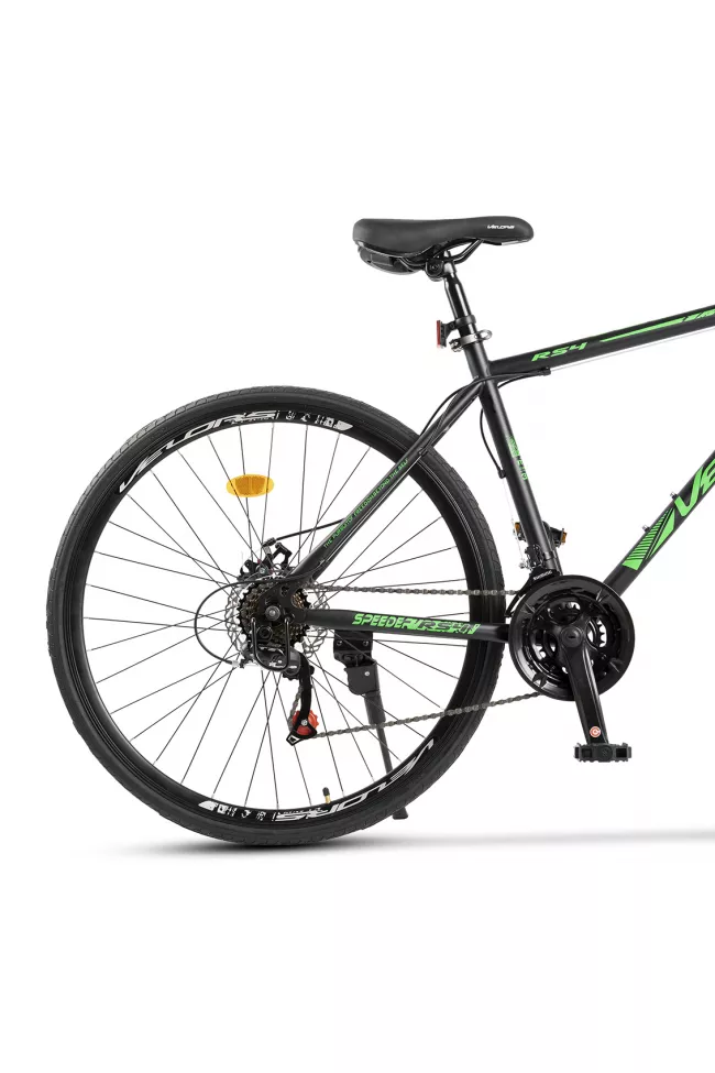 Bicicleta MTB-HT, Velors V27305A, Schimbator Shiming TZ, 21 Viteze, Roti 27.5 Inch, Frane pe Disc, Negru/Verde - RESIGILATA 4