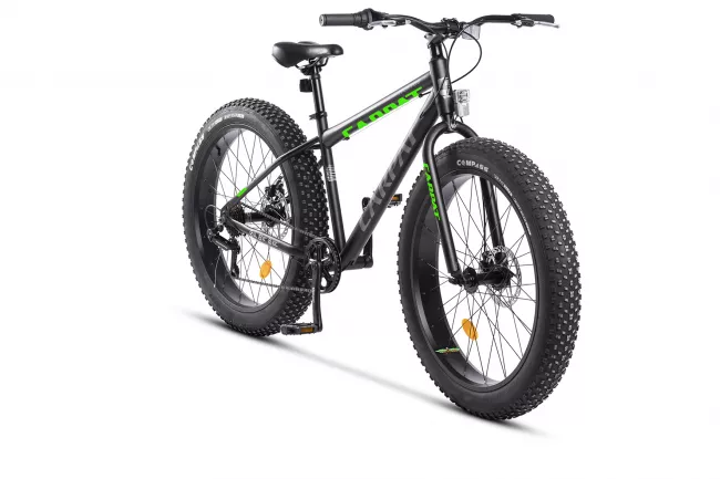 Bicicleta MTB-Fat Bike CARPAT Aventus C26217A, Manete Rotative, 7 Viteze, Roti 26 Inch, Frane Mecanice Disc, Negru/Gri/Verde - RESIGILATA 2
