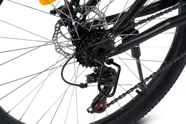 Bicicleta MTB-Folding CARPAT C2668C, Schimbator Saiguan 21 Viteze, Cadru Otel, Roti 26 Inch, Frane pe Disc, Negru/Albastru 4