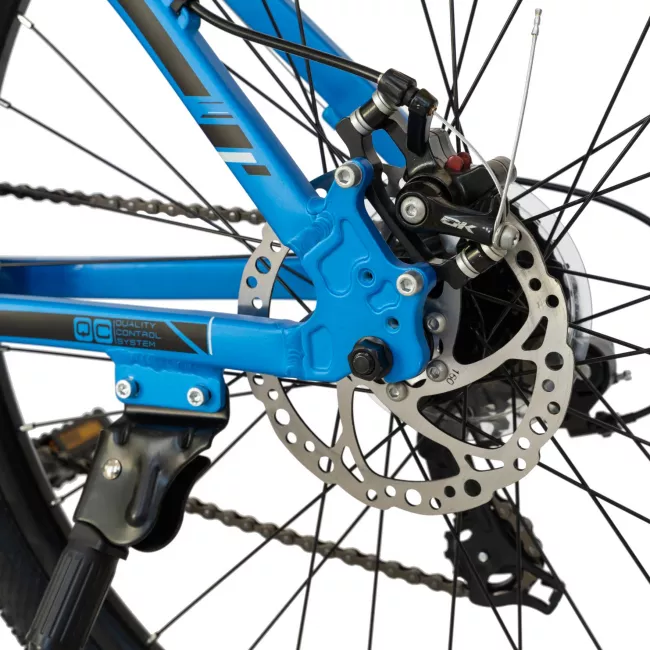 Bicicleta MTB-HT, 21 viteze, Roti 27 Inch, Cadru Aluminiu 6061, Frane pe Disc, Carpat C2758C, Albastru cu Design Negru 3