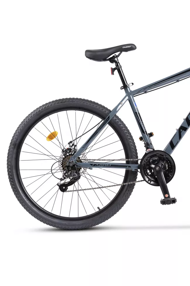 Bicicleta MTB-HT Carpat SPARTAN C2758B, Schimbator Index HE-M50 21 viteze, Roti 27.5 Inch, Cadru Aluminiu, Frane pe Disc, Gri/Negru 5
