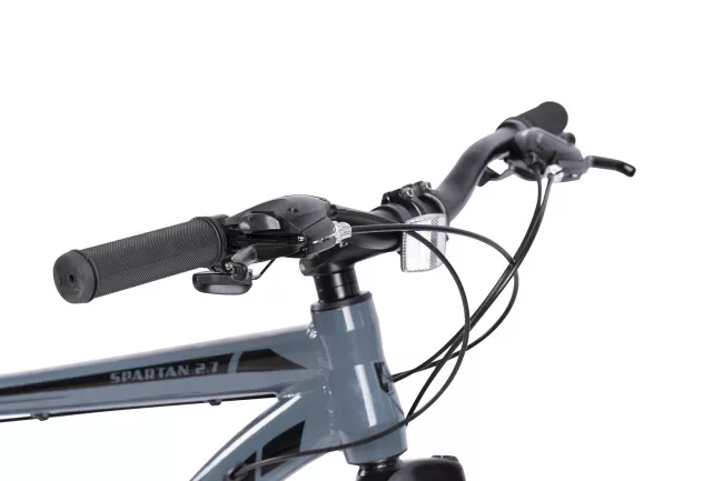 Bicicleta MTB-HT Carpat SPARTAN C2758B, Schimbator Index HE-M50 21 viteze, Roti 27.5 Inch, Cadru Aluminiu, Frane pe Disc, Gri/Negru 6