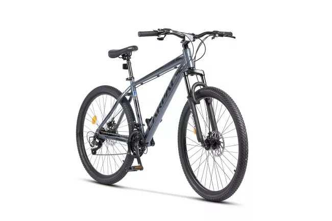 Bicicleta MTB-HT Carpat SPARTAN C2958B, Schimbator Index HE-M50 7 viteze, Roti 29 Inch, Cadru Aluminiu, Frane pe Disc, Gri/Negru 2