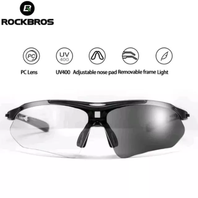 Ochelari de soare polarizati photochromatic cu rama neagra Rockbros 5