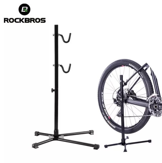 Suport bicicleta din aluminiu, pliabil, reglabil pe inaltime 65 cm, carlig ABS, culoare negru, Rockbros 4