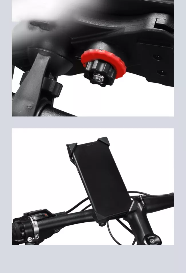 Suport telefon pentru bicicleta, prindere pe ghidon si rotire 360, negru 3