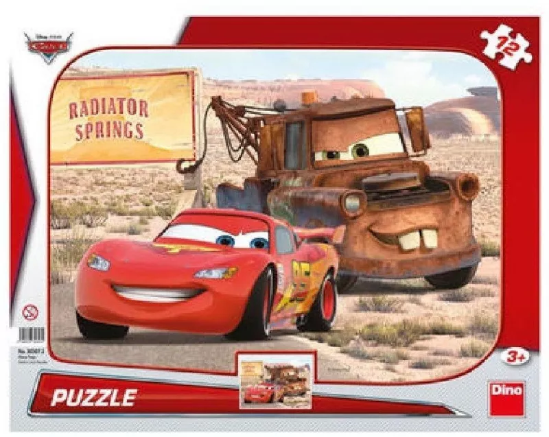Puzzle - Peripetii cu Lightning McQueen (12 piese) - Dino Toys, [],bestfam.ro