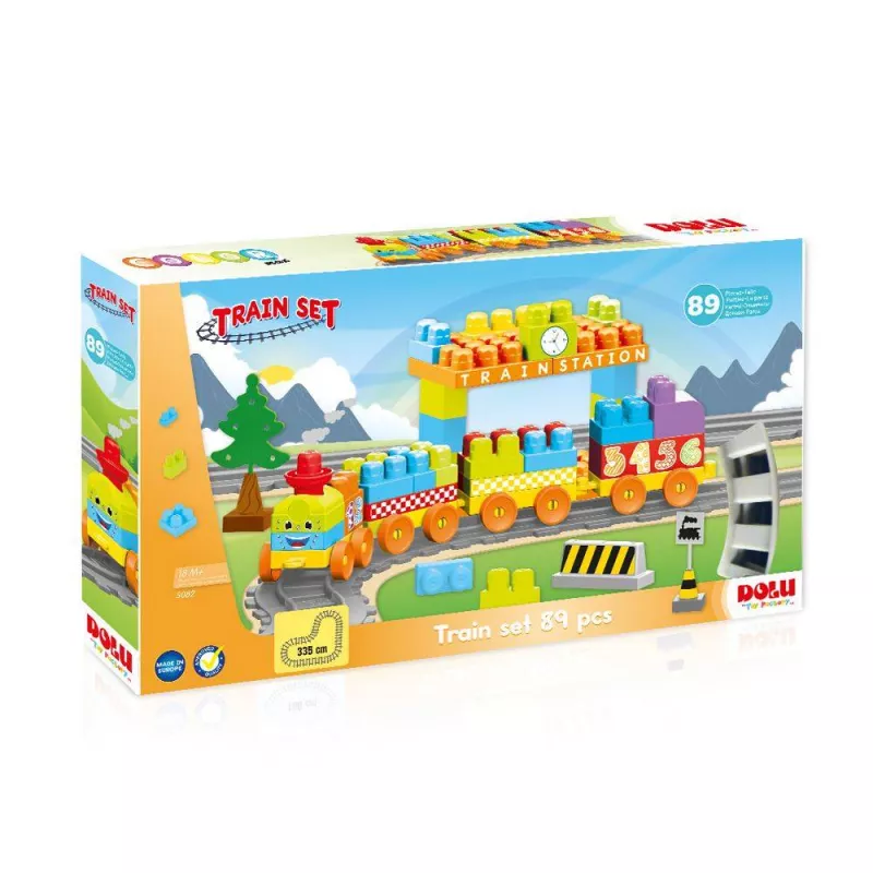 Set de constructii cu trenulet - 89 piese, [],bestfam.ro