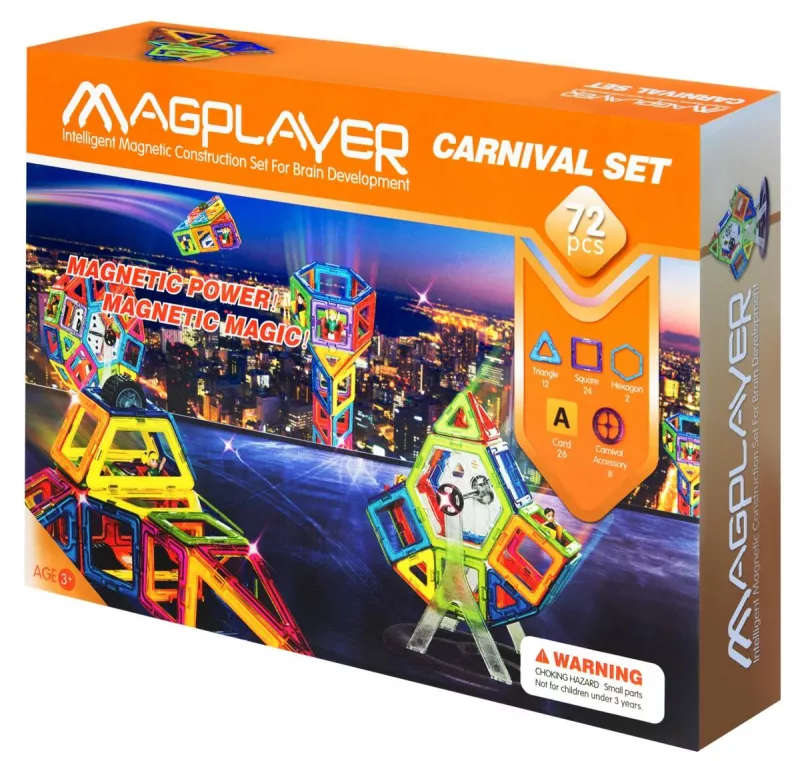 Set de constructie magnetic - 72 piese, [],bestfam.ro