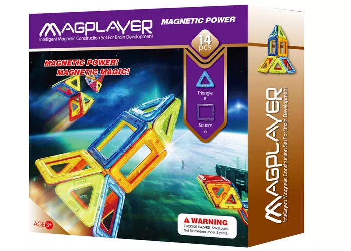 Joc de constructie magnetic - 14 piese, [],bestfam.ro