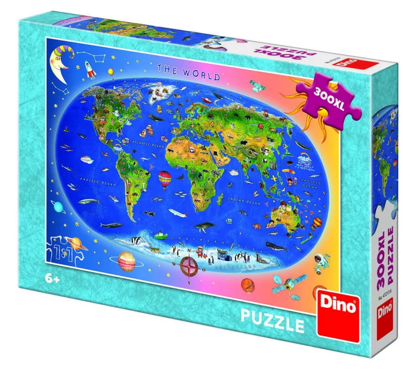 Puzzle XL - Harta Lumii (300 piese) - Dino Toys, [],bestfam.ro