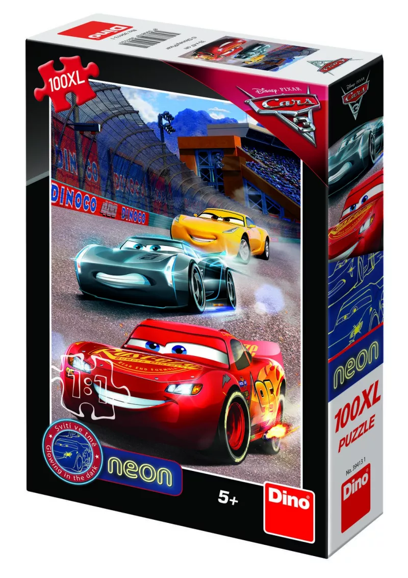 Puzzle Cars 3 Neon - 100XL - Dino Toys, [],bestfam.ro