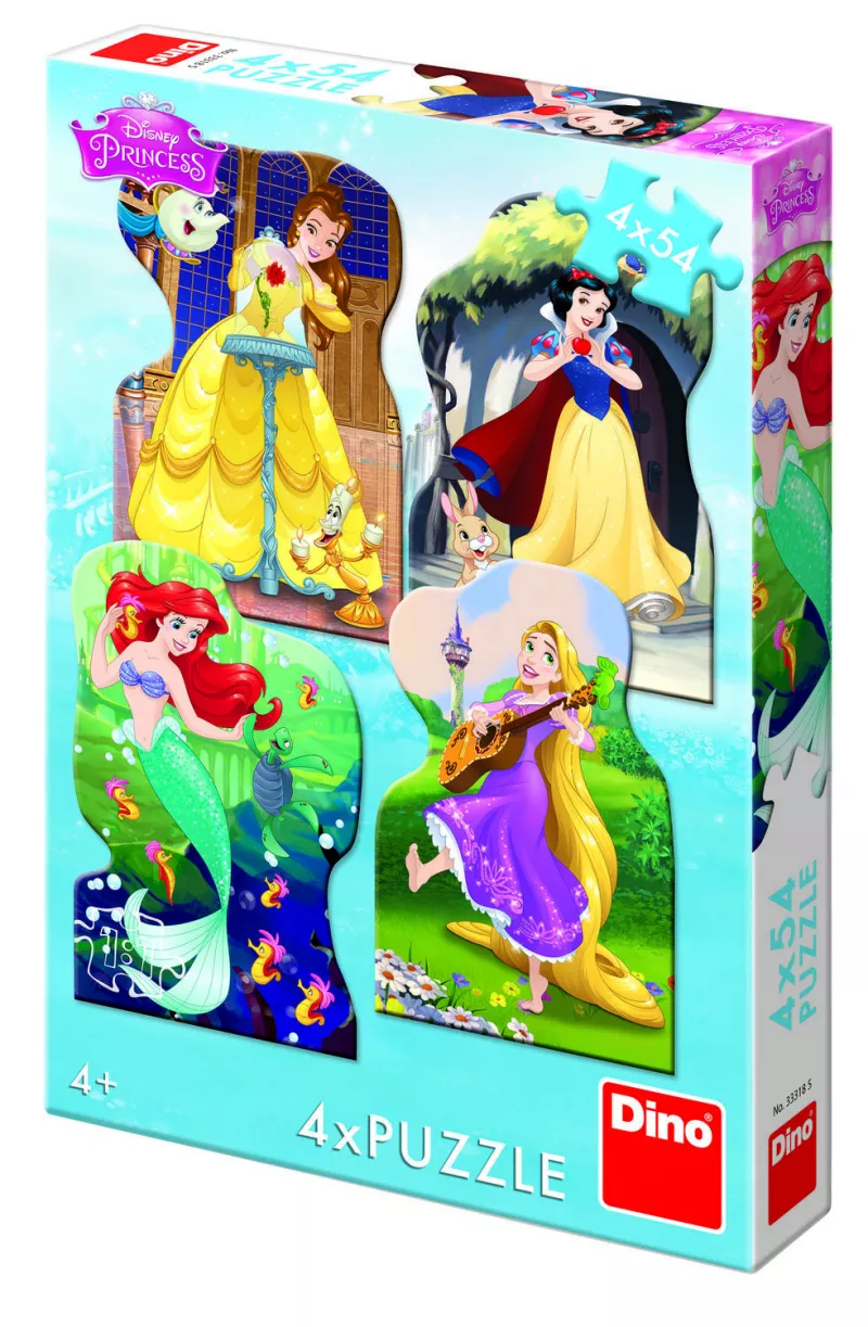 Puzzle 4 in 1 - Printesele si prieteni (54 piese) - Dino Toys, [],bestfam.ro