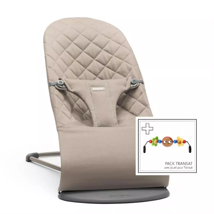 Balansoar - Bliss Sand - Grey, bumbac + bara de jucarii - BabyBjorn, [],bestfam.ro