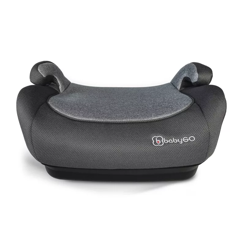 BabyGo - Scaun auto booster i-Size, Melange Gray, 125-150 cm, certificat R129, [],bestfam.ro