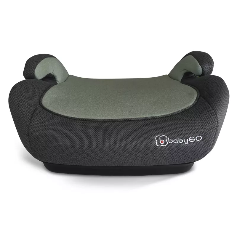 BabyGo - Scaun auto booster i-Size, Melange Green, 125-150 cm, certificat R129, [],bestfam.ro
