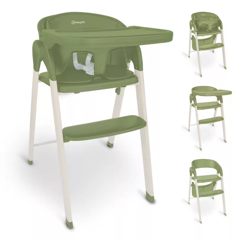 BabyGo - Scaun de masa 3 in 1 transformabil Levels Khaki, [],bestfam.ro