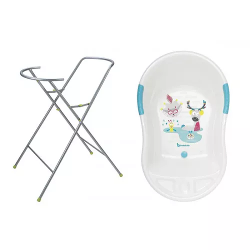Set cadita ergonomica si suport pentru cadita Fun - White - Badabulle, [],bestfam.ro