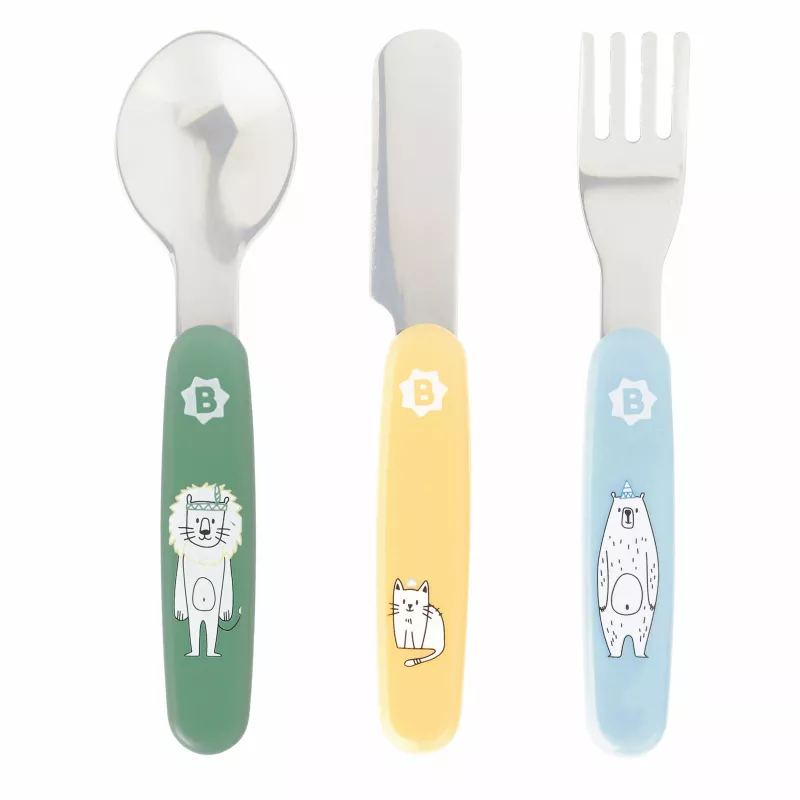 Badabulle - Set tacamuri din metal cu animalute vesele, [],bestfam.ro