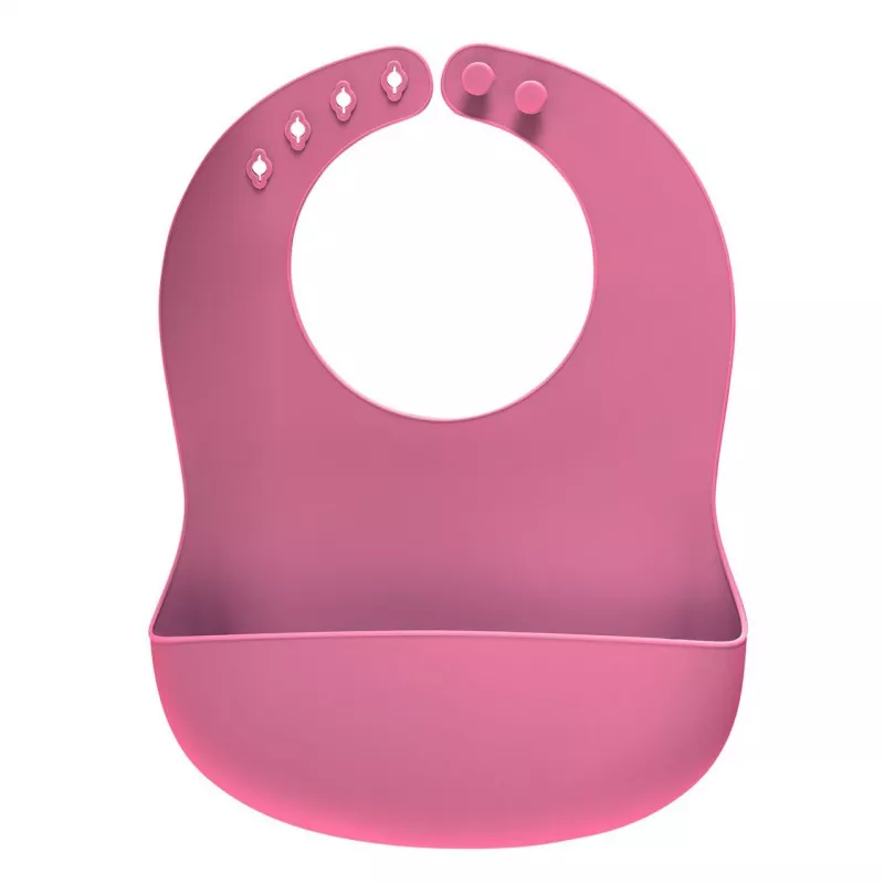 Bavetica din silicon moale cu buzunar colector pentru bebelusi, reglabila, roz, Reer Eat`n Tidy 25044, [],bestfam.ro
