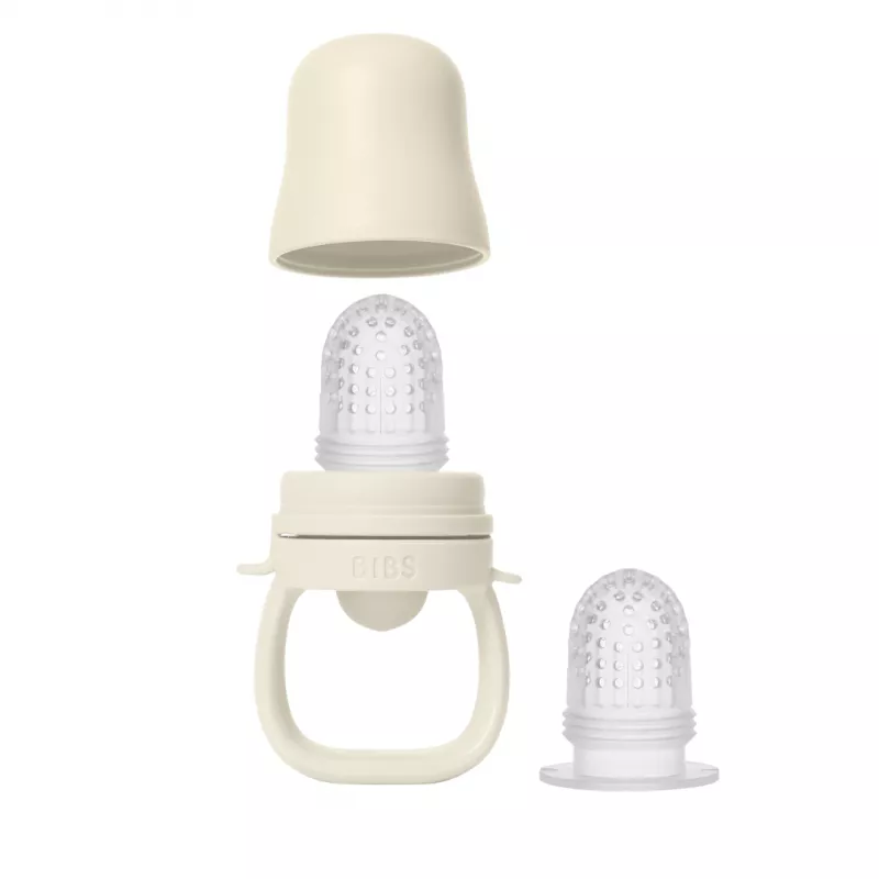 BIBS - Dispozitiv de hranire Baby Feeder cu 2 tetine din silicon, Ivory, [],bestfam.ro