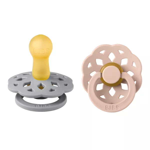 BIBS - Set 2 suzete Boheme Latex, tetina rotunda, 6 luni +-Cloud/Blush, [],bestfam.ro